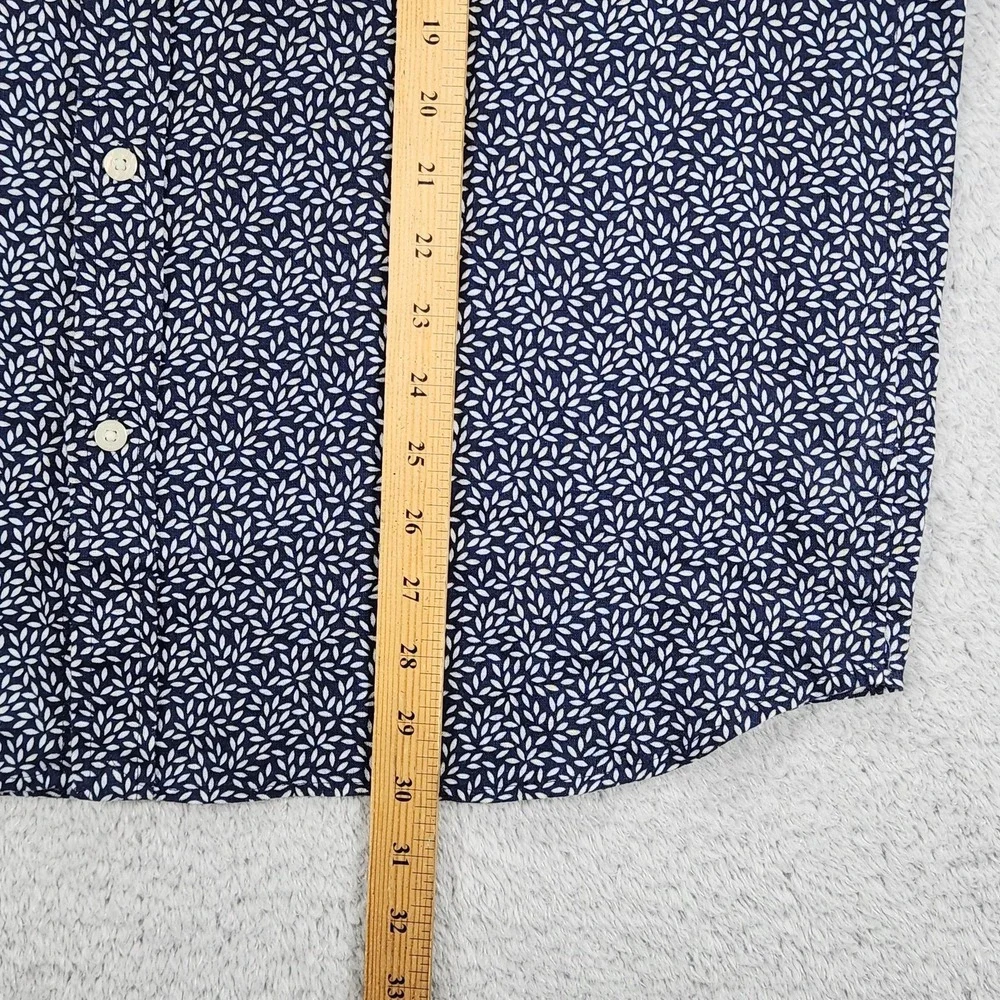 Vineyard Vines Linen Shirt Mens Large Blue Floral Short Sleeve Button Up Casual - Picture 8 of 12